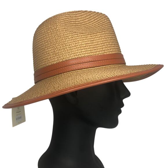 Riah Fashion Brown Straw Woven Fedora - Picture 4 of 9